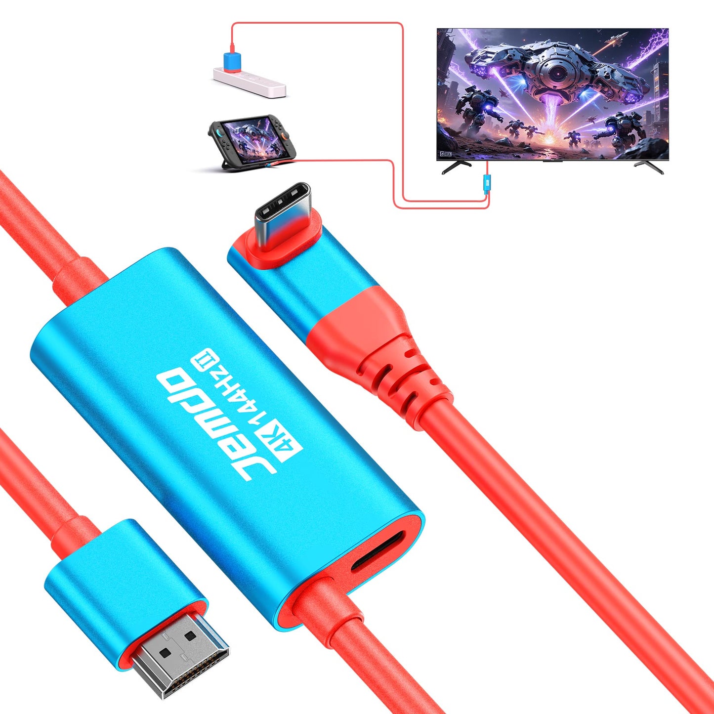 JEMDO Switch Conversion Cable Portable HDMl AdapterCompatible with Nintendo Switch2 NS/OLED, USB C tO HDMICable Replaces The Original Switch Dock for TV ScreenMirroring, Convenient for Travel, 4K HD, 2m