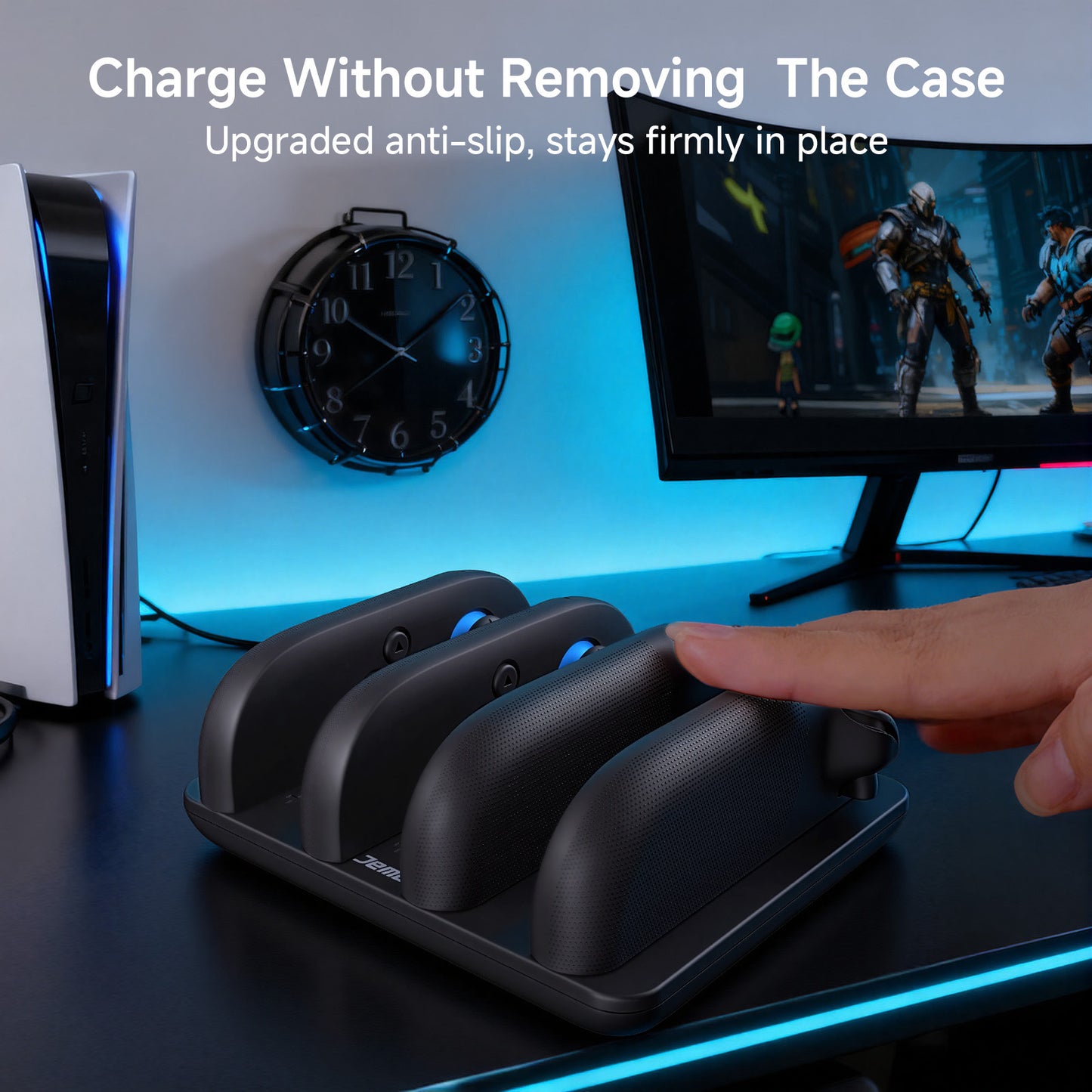 Jemdo Charging Dock for Switch 2 Joy-Cons - Magnetic Charger Stand Accessory for NS Controllers