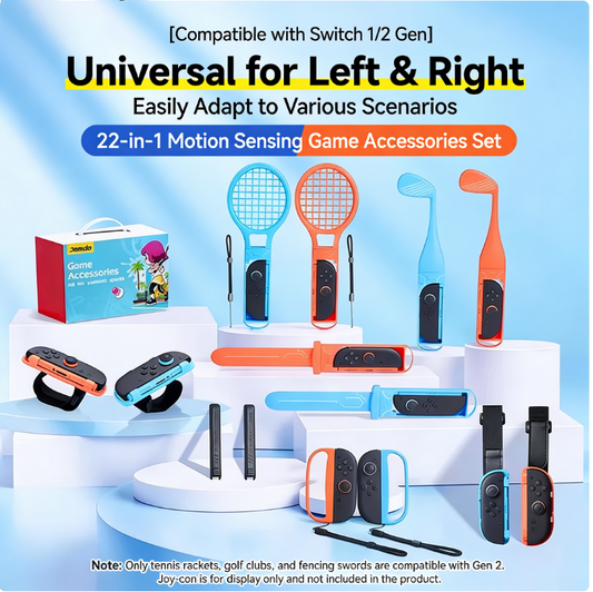 JEMDO 22-in-1 Motion Sports Accessories Set for Nintendo Switch 1/2