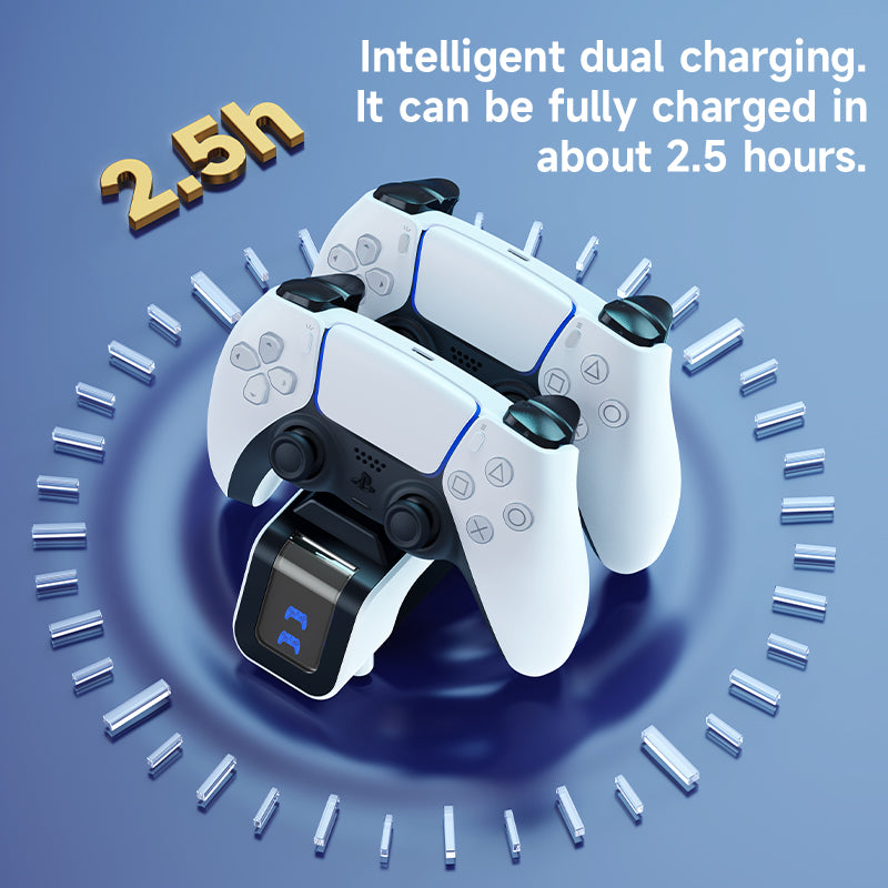 JEMDO PS5 Controller Charger with Fast Charging AC Adapter, Controller Charging Stand & Docking Station Replacement for DualSense Charging Station Wireless Game