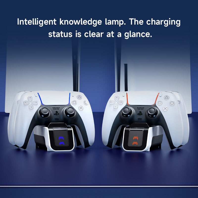 JEMDO PS5 Controller Charger with Fast Charging AC Adapter, Controller Charging Stand & Docking Station Replacement for DualSense Charging Station Wireless Game