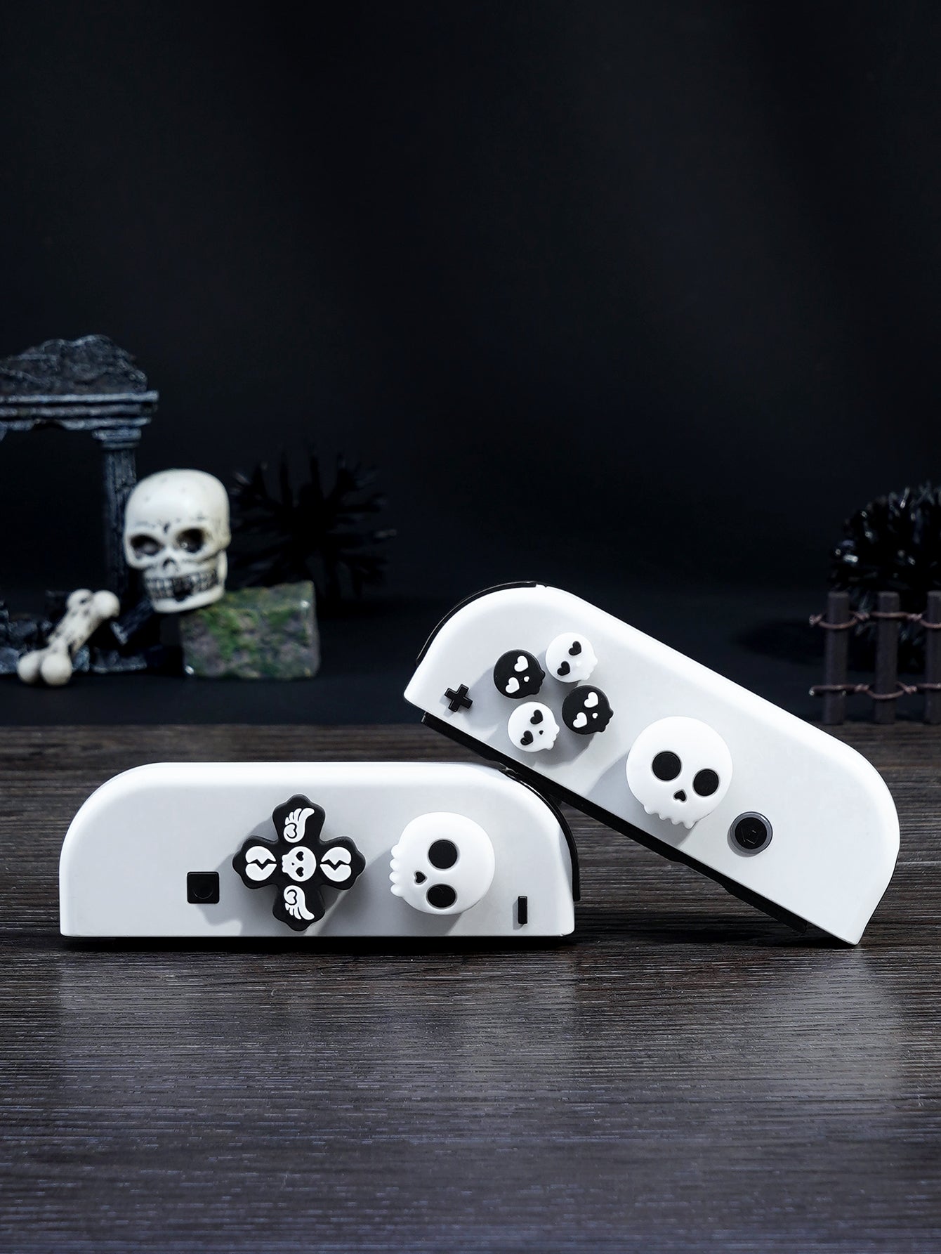 JEMDO Switch Thumb Grip Caps Cross Button Caps Set|Skull