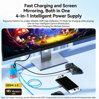 Jemd2o 4-in-1 65W Portable Dock for Switch NS1/NS