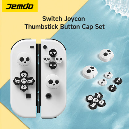 JEMDO Switch Thumb Grip Caps Cross Button Caps Set|Skull