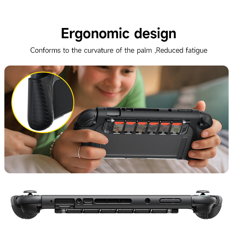 JEMDO Switch 2 Protective Case Integrated Handle Heightened Anti-Fall Hard Case Compatible with Dock Base Card Storage Game Accessories