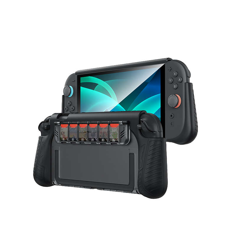 JEMDO Switch 2 Protective Case Integrated Handle Heightened Anti-Fall Hard Case Compatible with Dock Base Card Storage Game Accessories