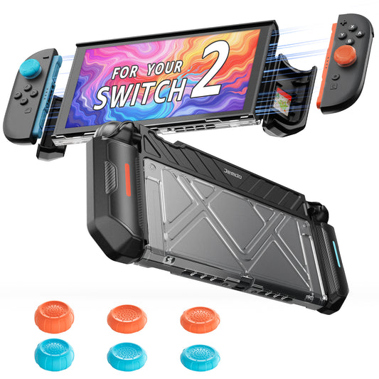Jemdo All-in-One Protective Case for Switch 2 - Detachable Design, Dockable & with Game Card Storage