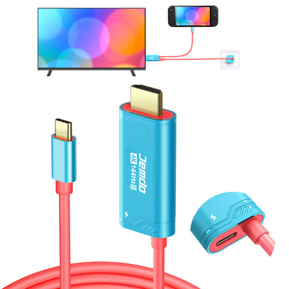 JEMDO applicable Switch 2-way elbow screen projection cable replacement for the original base and HDMI cable, 4K high-definition picture quality support, mobile phone, tablet, screen projection, game console accessories