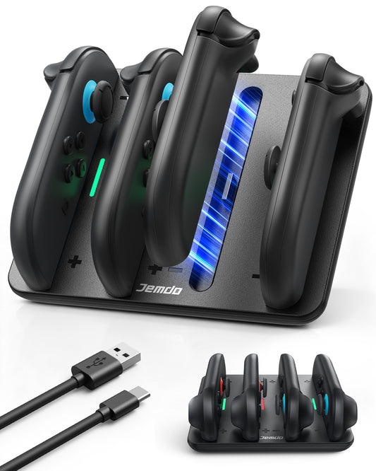 Jemdo Charging Dock for Switch 2 Joy-Cons - Magnetic Charger Stand Accessory for NS Controllers