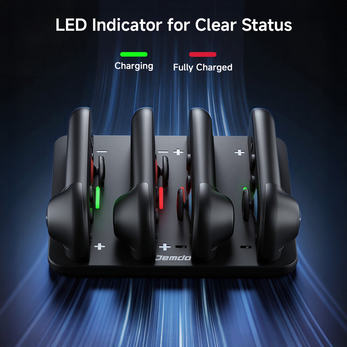 Jemdo Charging Dock for Switch 2 Joy-Cons - Magnetic Charger Stand Accessory for NS Controllers