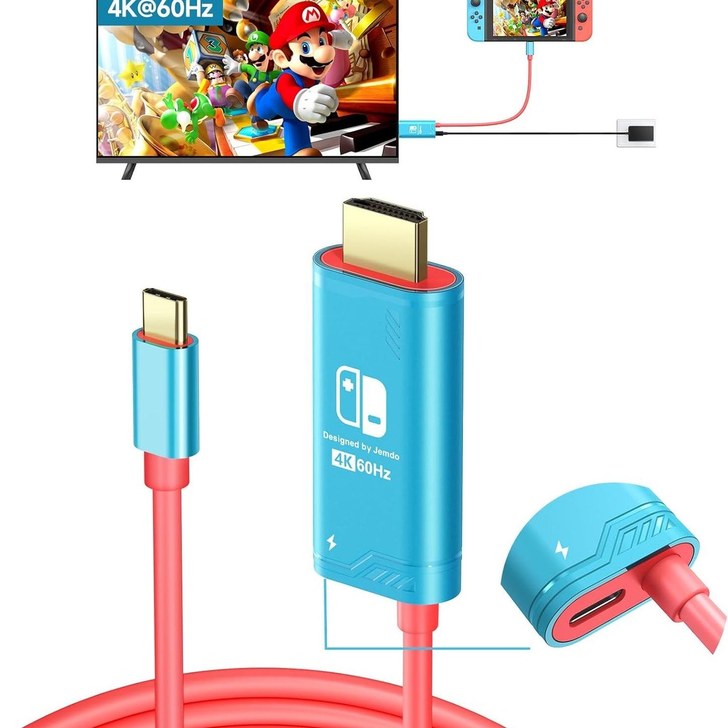 Jemdo Switch 4K HDMI Cable – Replace Your Dock & HDMI Cable for NS/OLED