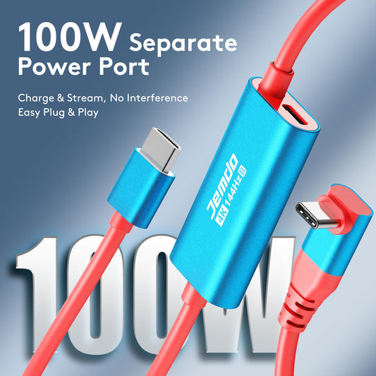 JEMDO applicable Switch 2-way elbow screen projection cable replacement for the original base and HDMI cable, 4K high-definition picture quality support, mobile phone, tablet, screen projection, game console accessories