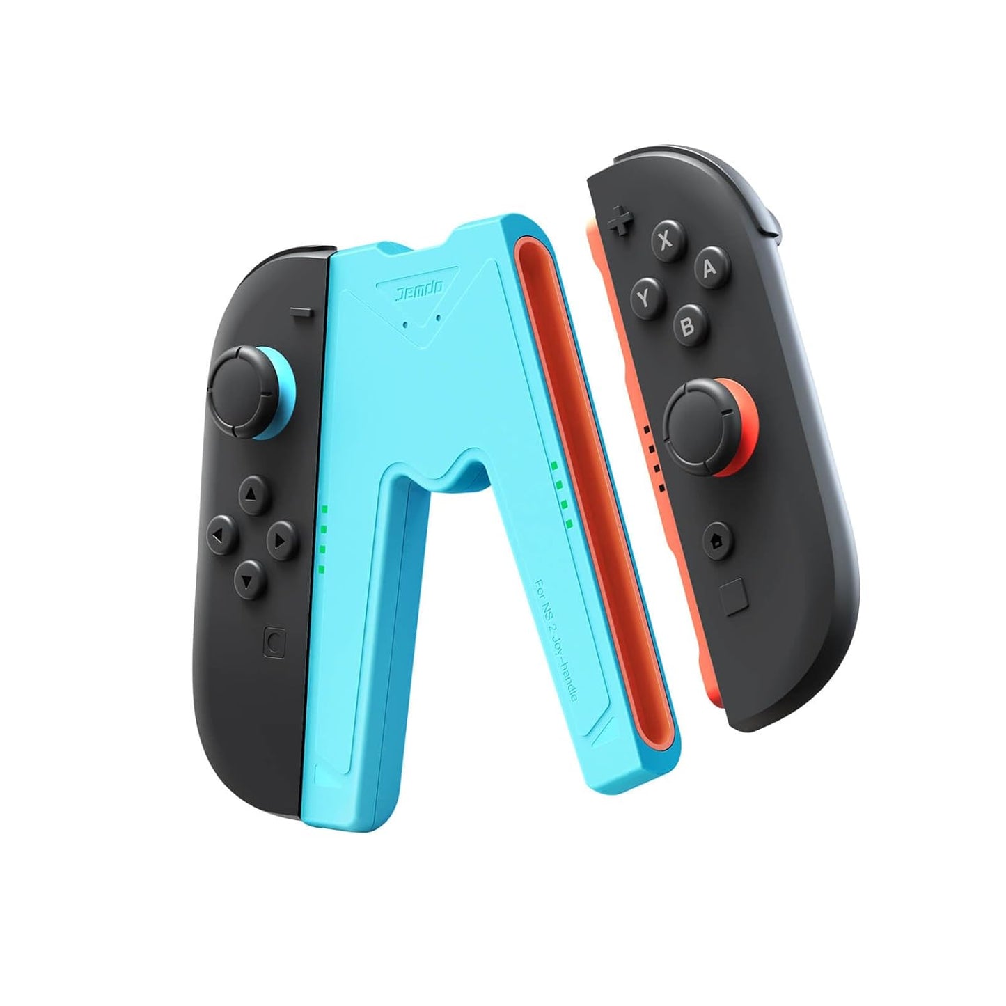 JEMDO Magnetic Joycon Charger Grip Compatible with Nintendo Switch 2 Only – LED Charging Grip for Switch 2 Joycon, USB-A to Type-C Charging Cable included - Black