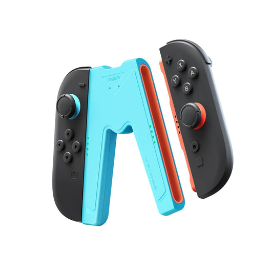 JEMDO Magnetic Joycon Charger Grip Compatible with Nintendo Switch 2 Only – LED Charging Grip for Switch 2 Joycon, USB-A to Type-C Charging Cable included - Blue
