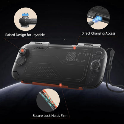 JEMDO Slim Protective Carrying Case for Nintendo Switch 2 Only, Shockproof, Dustproof & Portable Hard Shell, Travel Cover with Raised Joystick Guard, Charge-Through Port, Secure Lock & Wrist Strap