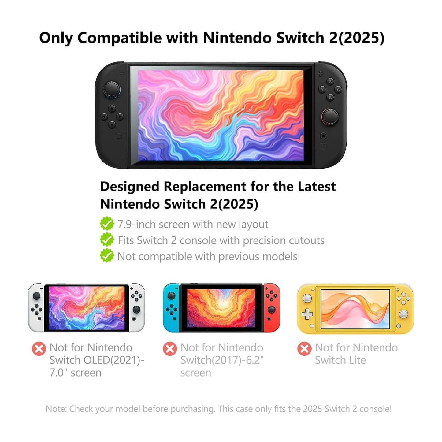 JEMDO Switch2 Protective Case Anti-Drop Transparent Soft TPU Cover for Nintendo 2025 Release Durable Shockproof Protection