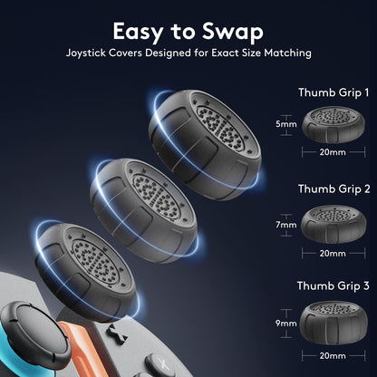 Jemdo Thumb Grip Covers for Switch 2/Switch Pro Controllers - Thickened & Raised Gaming Accessory