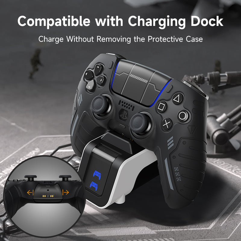 JEMDO PS5 handle protective case silicone full package anti-slip, anti-sweat and anti-oil full package game accessories peripheral Gaming Controllers Universal Controller Black Grip