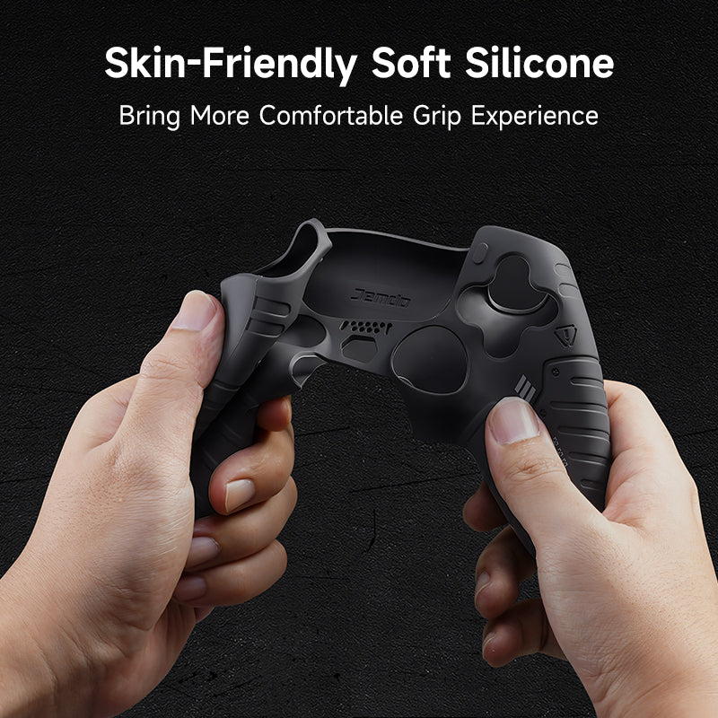 JEMDO PS5 handle protective case silicone full package anti-slip, anti-sweat and anti-oil full package game accessories peripheral Gaming Controllers Universal Controller Black Grip