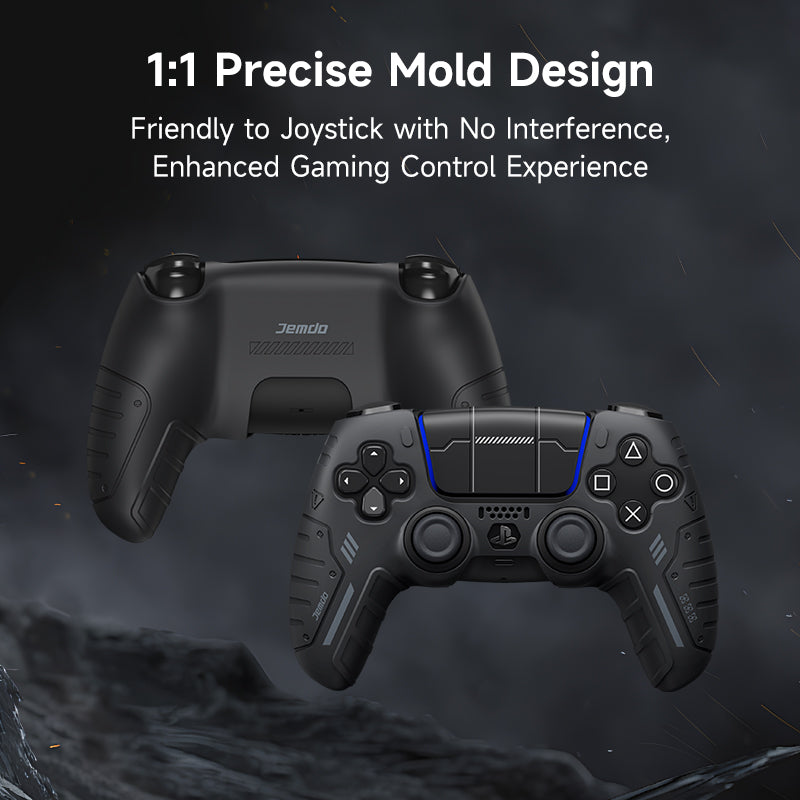 JEMDO PS5 handle protective case silicone full package anti-slip, anti-sweat and anti-oil full package game accessories peripheral Gaming Controllers Universal Controller Black Grip