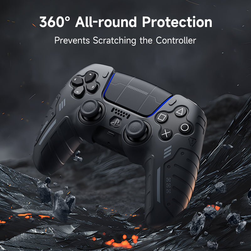 JEMDO PS5 handle protective case silicone full package anti-slip, anti-sweat and anti-oil full package game accessories peripheral Gaming Controllers Universal Controller Black Grip
