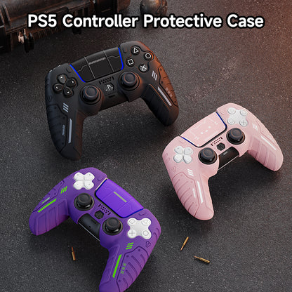 JEMDO PS5 handle protective case silicone full package anti-slip, anti-sweat and anti-oil full package game accessories peripheral Gaming Controllers Universal Controller Black Grip