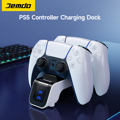 JEMDO PS5 Controller Charger with Fast Charging AC Adapter, Controller Charging Stand & Docking Station Replacement for DualSense Charging Station Wireless Game