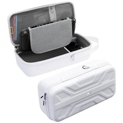 JEMDO Carrying Case Compatible with Nintendo Switch 2 (2025) – Black Slim Hard Shell with Game Card Storage, Fits Console with Attached Controllers, Mecha-Inspired Travel Bag, Gifts for Kids & Gamers