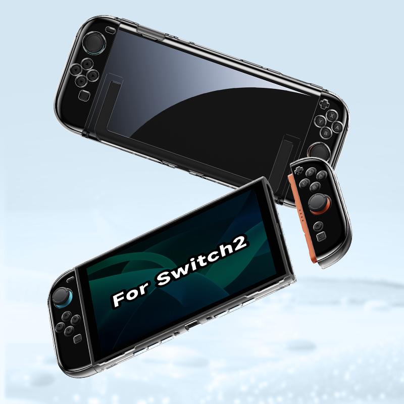 JEMDO Switch2 Protective Case Anti-Drop Transparent Soft TPU Cover for Nintendo 2025 Release Durable Shockproof Protection