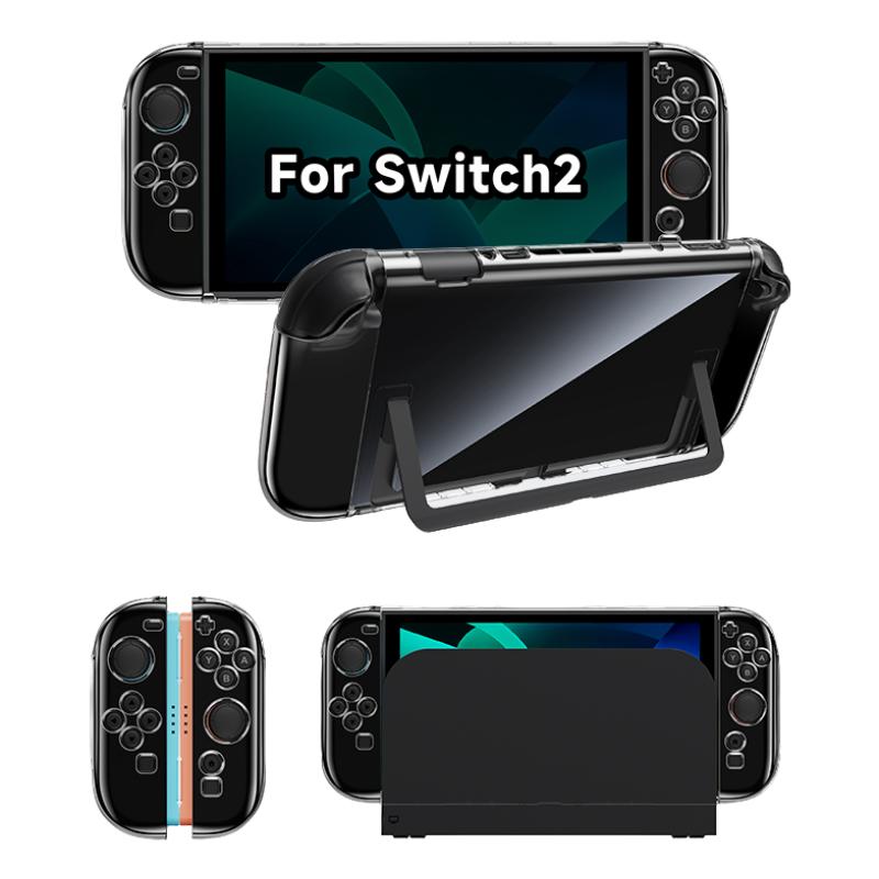 JEMDO Switch2 Protective Case Anti-Drop Transparent Soft TPU Cover for Nintendo 2025 Release Durable Shockproof Protection