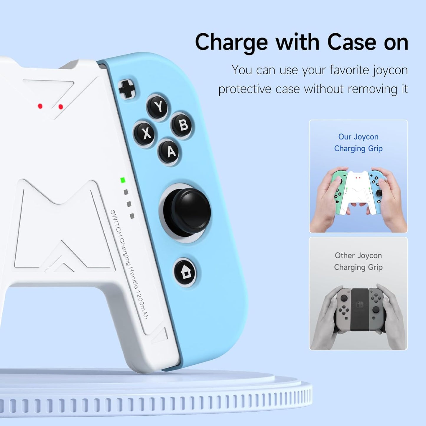 JEMDO Switch Joycon Charging Grip with 1200mAh Battery