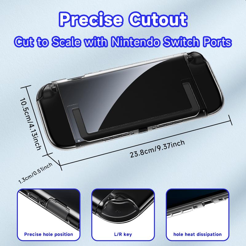 JEMDO Switch2 Protective Case Anti-Drop Transparent Soft TPU Cover for Nintendo 2025 Release Durable Shockproof Protection