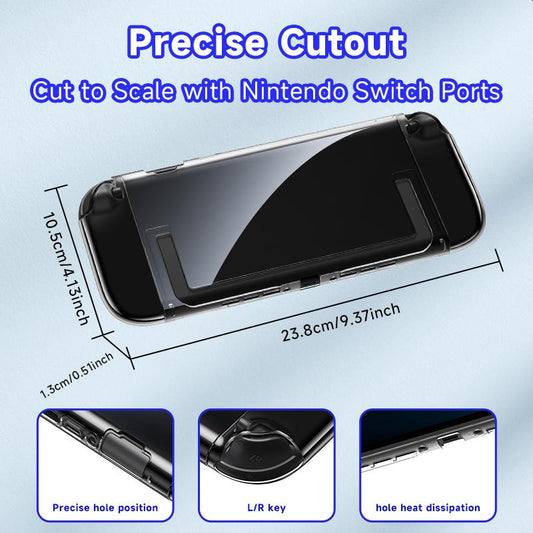 JEMDO Switch2 Protective Case Anti-Drop Transparent Soft TPU Cover for Nintendo 2025 Release Durable Shockproof Protection